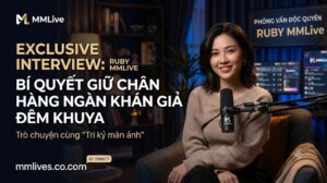 Nữ streamer Ruby (ID 556677) xuất hiện thanh lịch trong buổi phỏng vấn độc quyền của nền tảng giải trí MMLive.